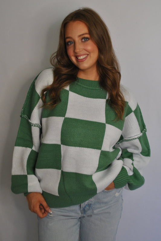 Mila Checkered Crewneck Sweater