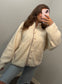 Fleece Button Up Jacket- Ivory/Floral